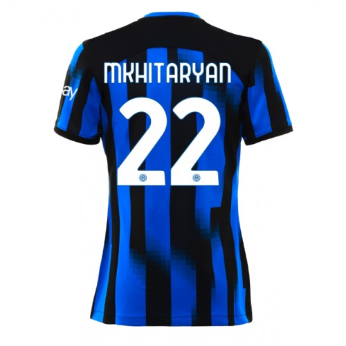 Fotbalové Dres Inter Milan Henrikh Mkhitaryan #22 Dámské Domácí 2023-24 Krátký Rukáv